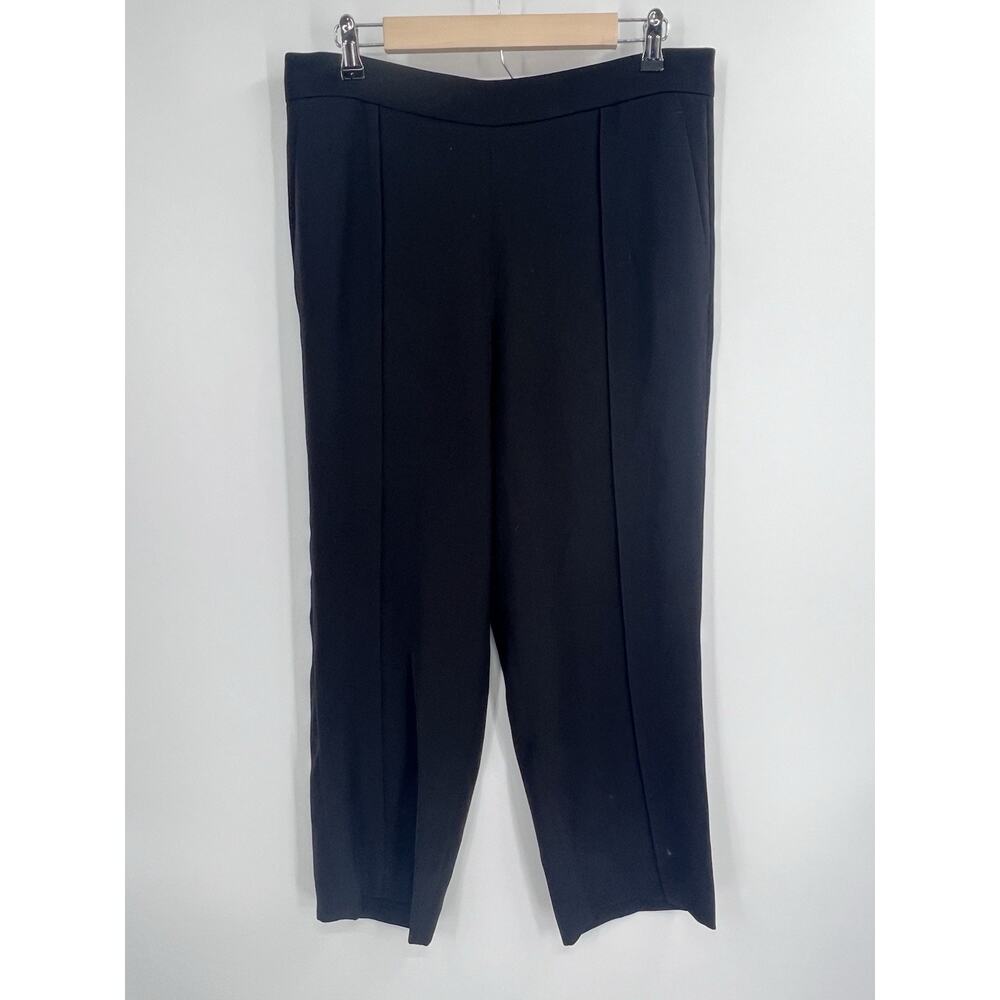Vince Black Pull On Wide Leg Press Pants Large Capsule Minimalist